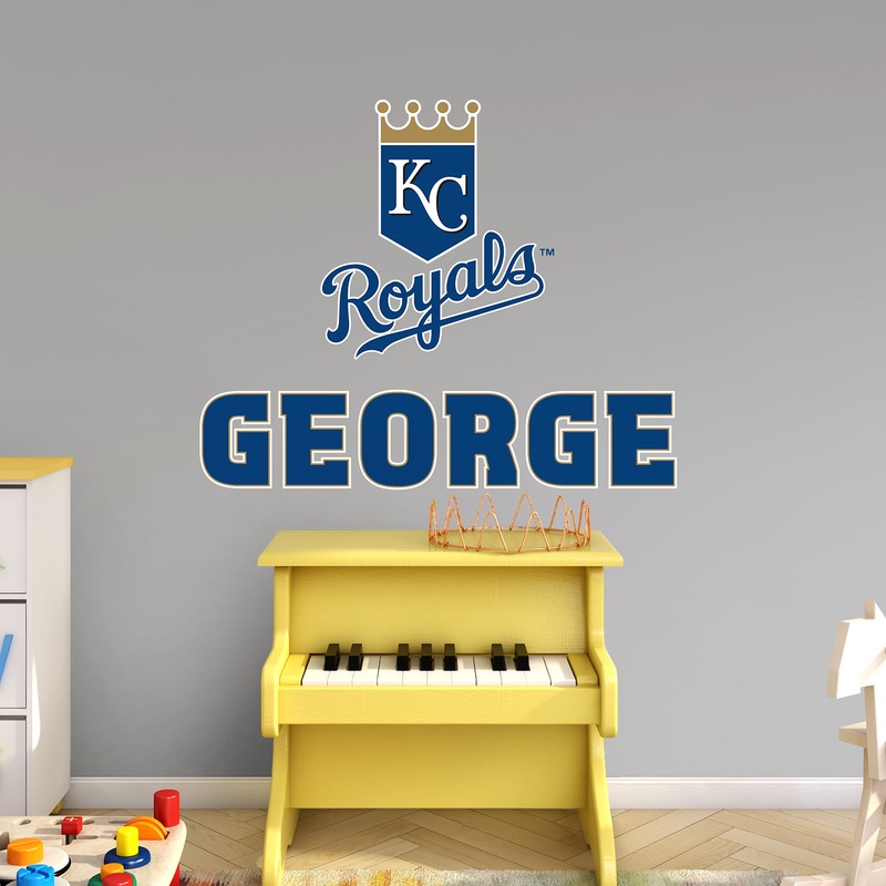 Kansas City Royals – Stacked Logo – With Personalized Name – Official MLB – Vinyl Transfer Decal