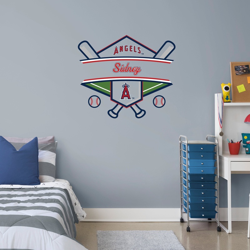 Los Angeles Angels – Bats Badge – With Personalized Name – Official MLB – Vinyl Transfer Decal