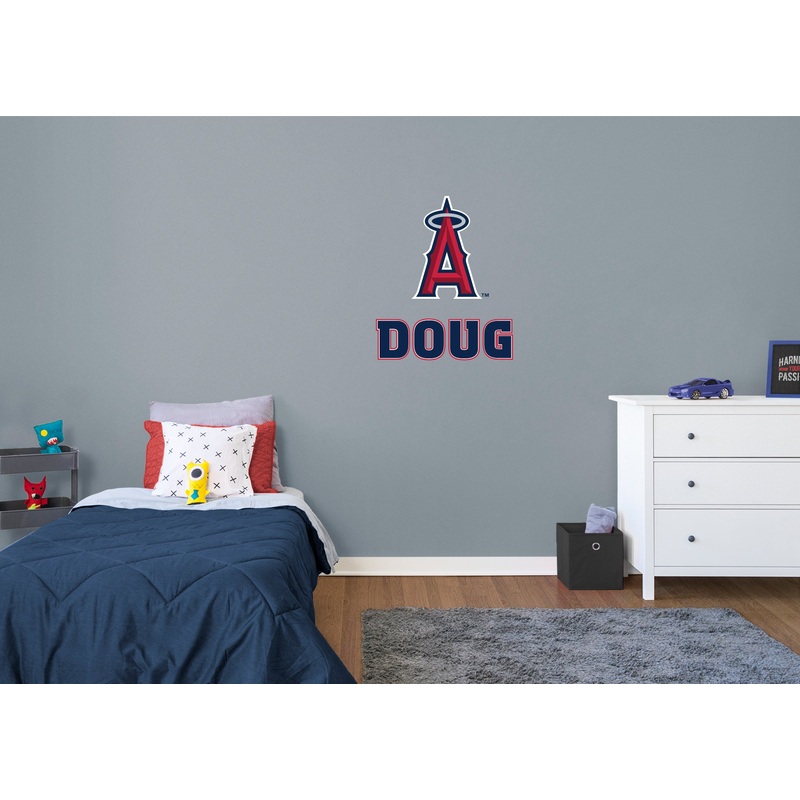 Los Angeles Angels – Los Angeles Angels Logo – With Personalized Name – Navy Text – Official MLB – Vinyl Transfer Decal