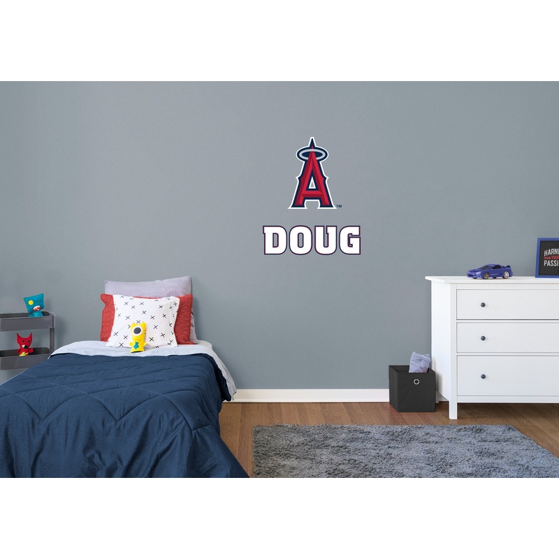 Los Angeles Angels – Los Angeles Angels Logo – With Personalized Name – White Text – Official MLB – Vinyl Transfer Decal
