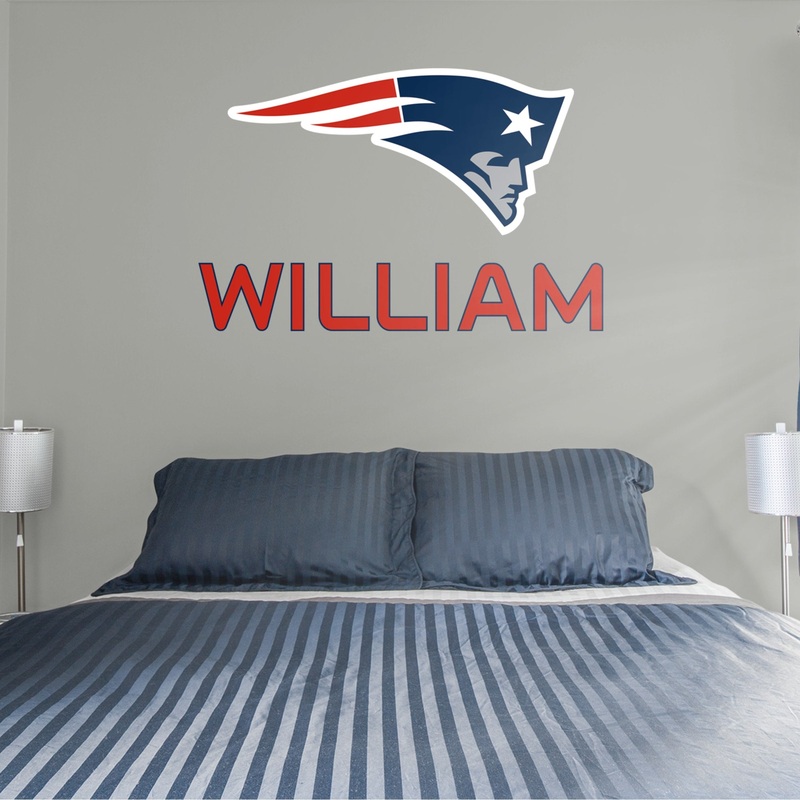 New England Patriots – Stacked Logo – With Personalized Name – Official NFL – Reusable Vinyl Transfer Decal