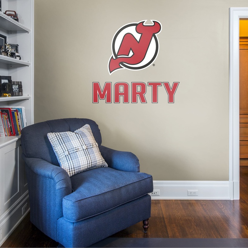 New Jersey Devils – Stacked Logo – With Personalized Name – Official NHL – Vinyl Transfer Decal