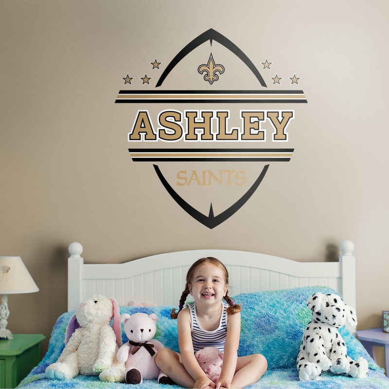 New Orleans Saints – Badge – With Personalized Name – Official NFL – Reusable Vinyl Transfer Decal