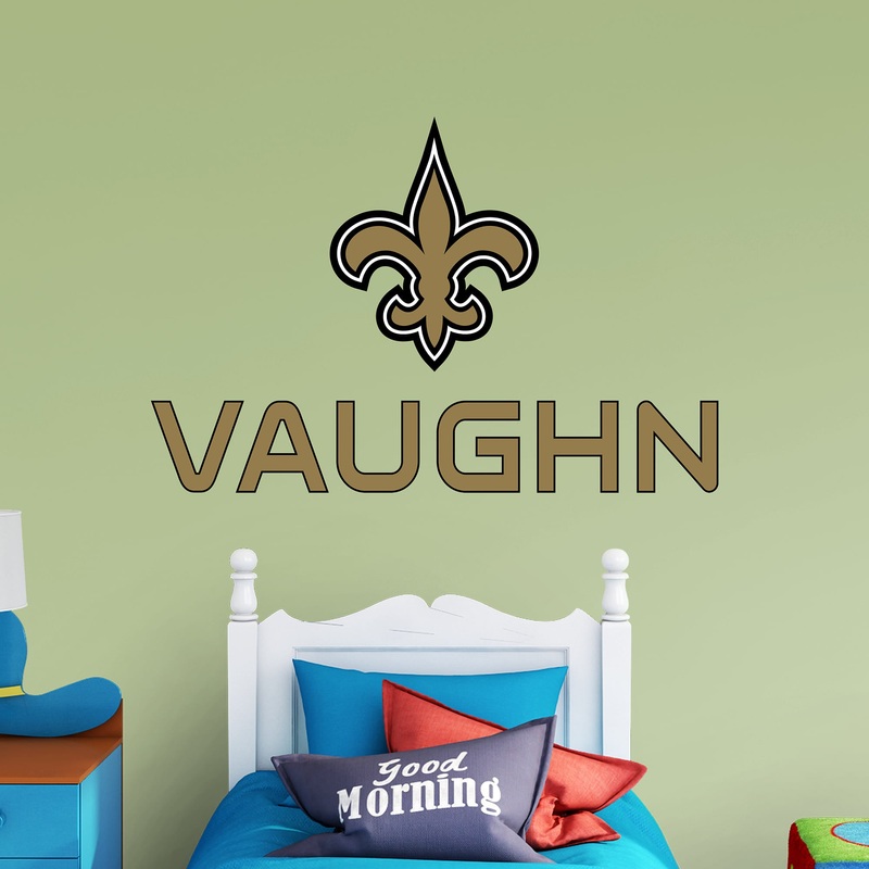 New Orleans Saints – Stacked Logo – With Personalized Name – Official NFL – Reusable Vinyl Transfer Decal