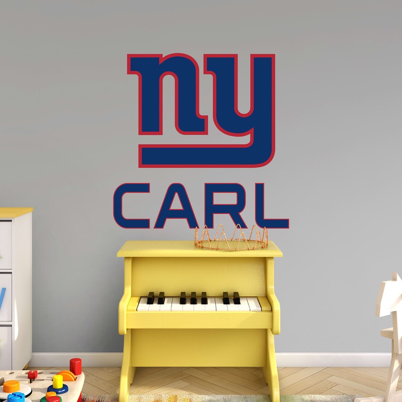 New York Giants – Stacked Logo – With Personalized Name – Official NFL – Reusable Vinyl Transfer Decal