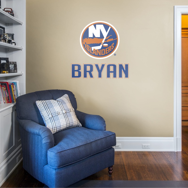 New York Islanders – Stacked Logo – With Personalized Name – Official NHL – Vinyl Transfer Decal