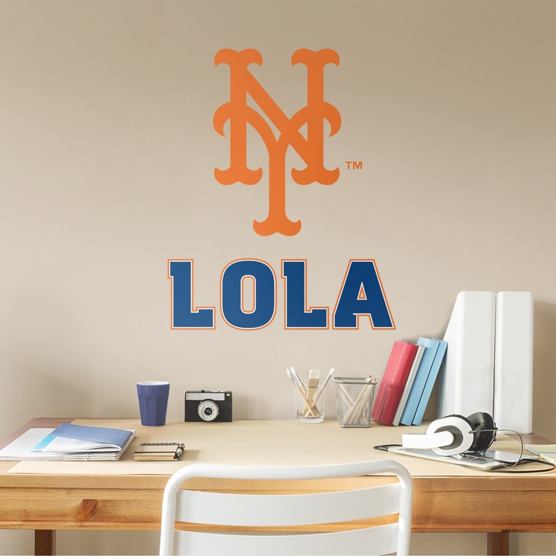 New York Mets – NY Logo – With Personalized Name – Official MLB – Vinyl Transfer Decal