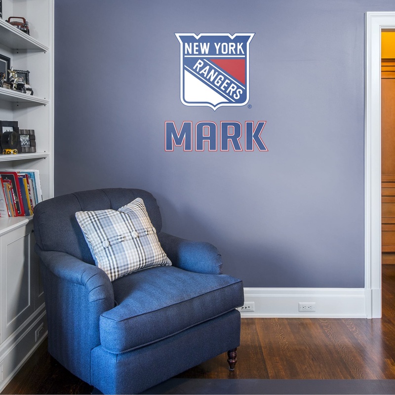 New York Rangers – Stacked Logo – With Personalized Name – Official NHL – Vinyl Transfer Decal