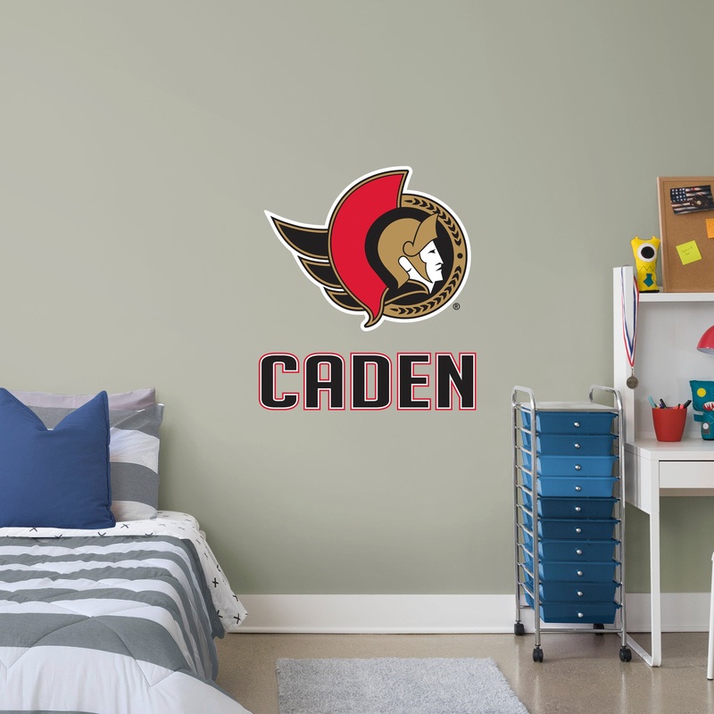 Ottawa Senators – Stacked Logo – With Personalized Name – Black Text – Official NHL – Vinyl Transfer Decal