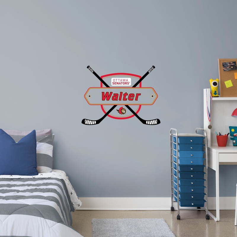 Ottawa Senators – Sticks Logo – With Personalized Name – Official NHL – Vinyl Transfer Decal