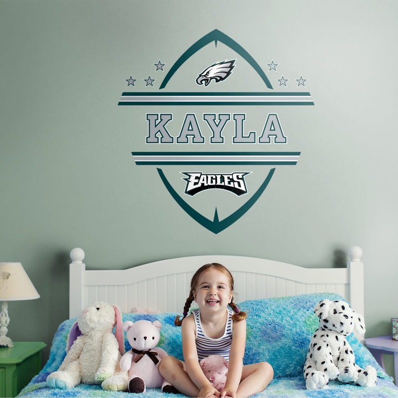 Philadelphia Eagles – Badge – With Personalized Name – Official NFL – Reusable Vinyl Transfer Decal #1