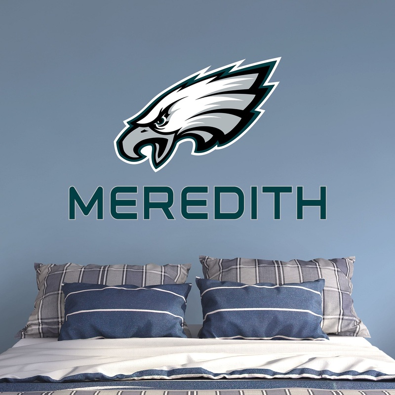 Philadelphia Eagles – Stacked Logo – With Personalized Name – Official NFL – Reusable Vinyl Transfer Decal
