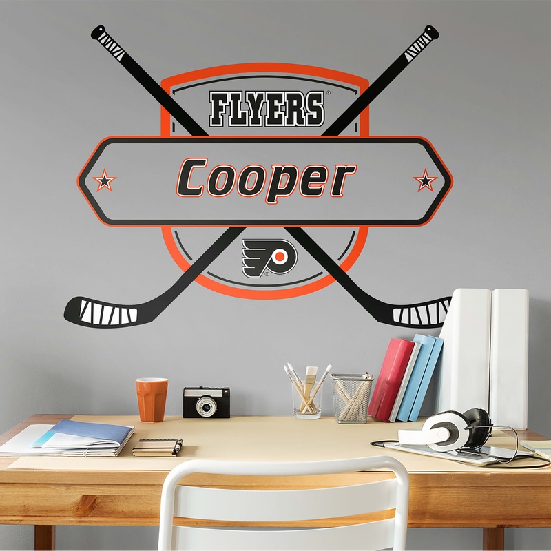 Philadelphia Flyers – Badge – With Personalized Name – Official NHL – Vinyl Transfer Decal #1