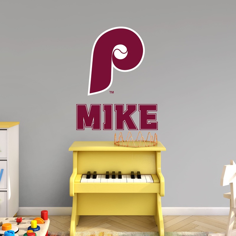 Philadelphia Phillies – Classic Logo – With Personalized Name – Official MLB – Vinyl Transfer Decal