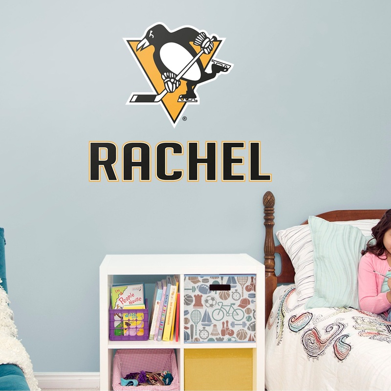 Pittsburgh Penguins – Stacked Logo – With Personalized Name – Official NHL – Vinyl Transfer Decal