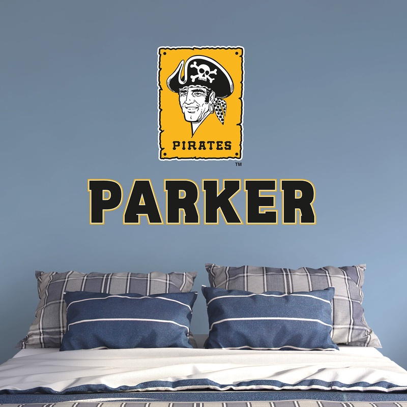 Pittsburgh Pirates – Classic Logo – With Personalized Name – Official MLB – Vinyl Transfer Decal