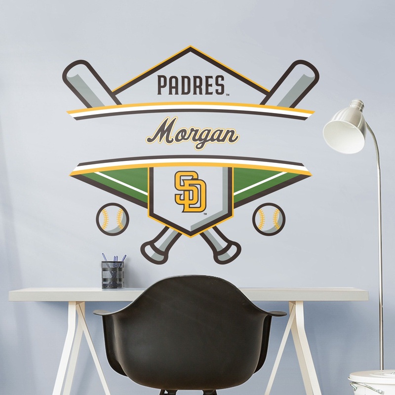 San Diego Padres – Badge – With Personalized Name – Official MLB – Vinyl Transfer Decal