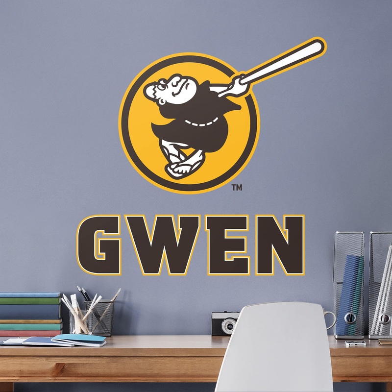 San Diego Padres – Swinging Friar Logo – With Personalized Name – Official MLB – Vinyl Transfer Decal