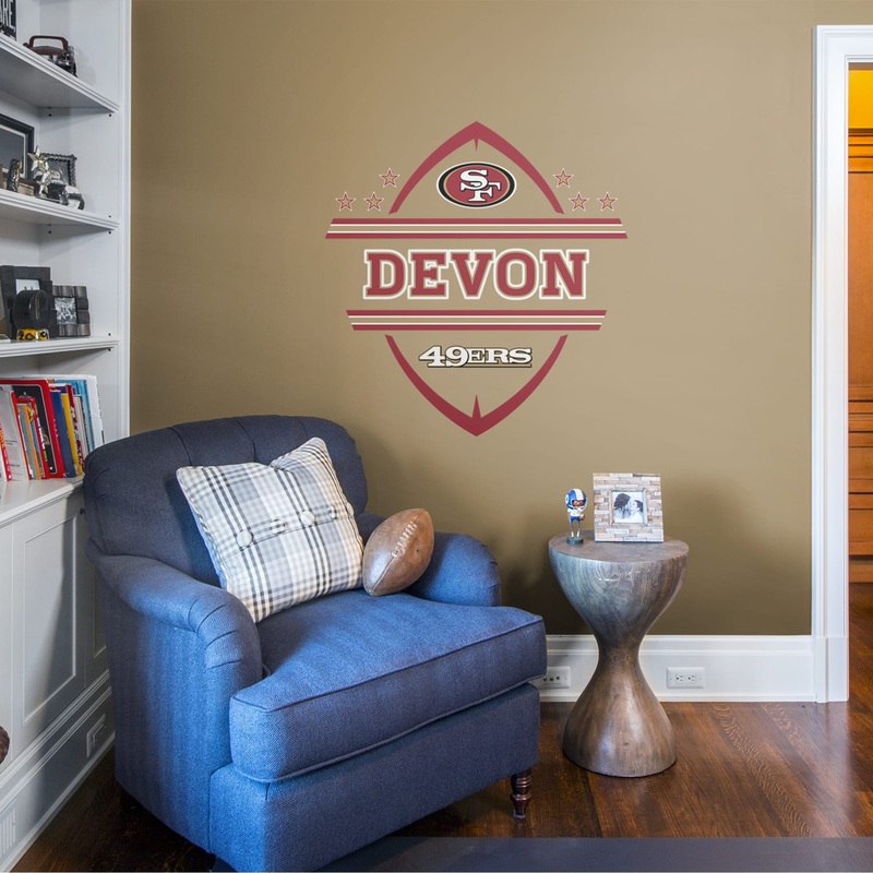 San Francisco 49ers – Badge – With Personalized Name – Official NFL – Reusable Vinyl Transfer Decal #1