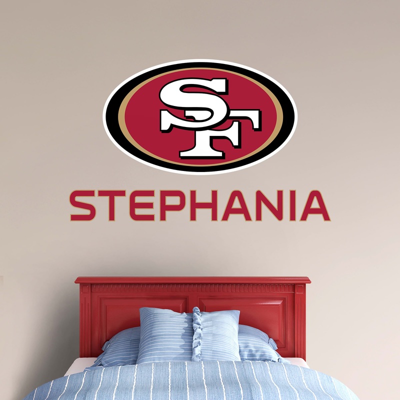 San Francisco 49ers – Stacked Logo – With Personalized Name – Official NFL – Reusable Vinyl Transfer Decal