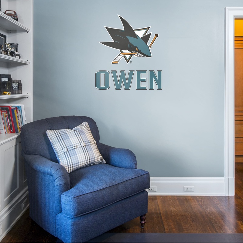 San Jose Sharks – Stacked Logo – With Personalized Name – Official NHL – Vinyl Transfer Decal