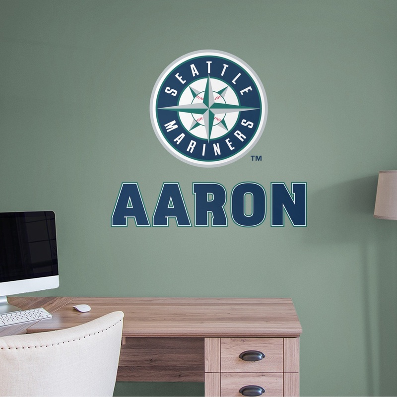 Seattle Mariners – Stacked Logo – With Personalized Name – Official MLB – Vinyl Transfer Decal