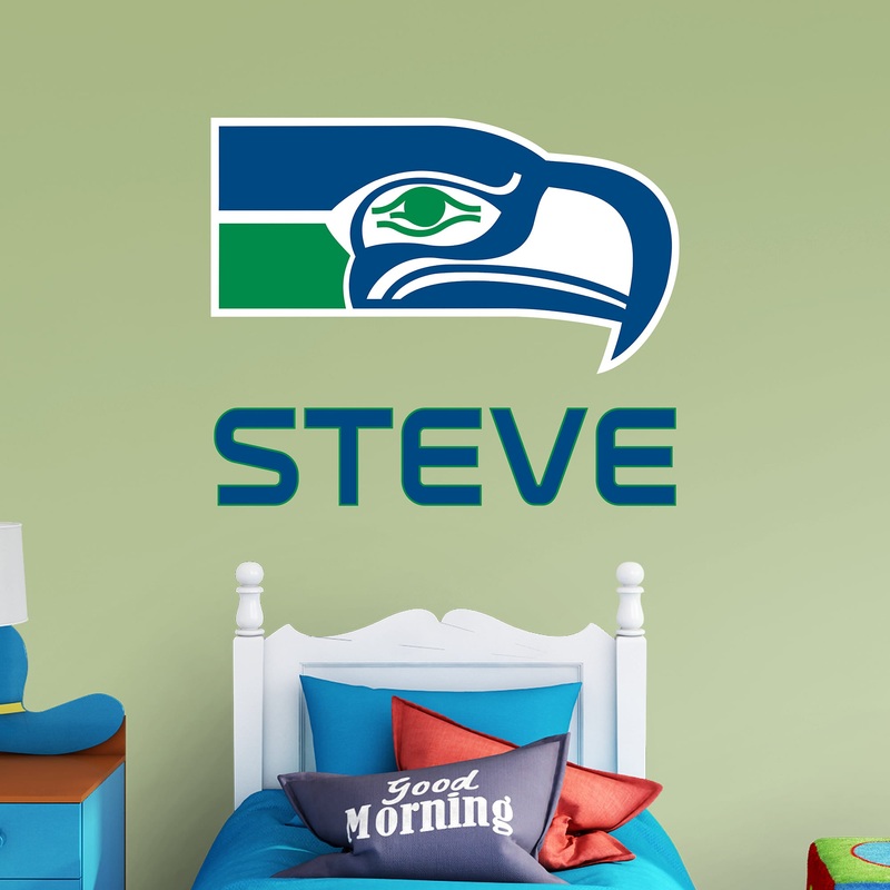 Seattle Seahawks – Classic Logo – With Personalized Name – Official NFL – Reusable Vinyl Transfer Decal