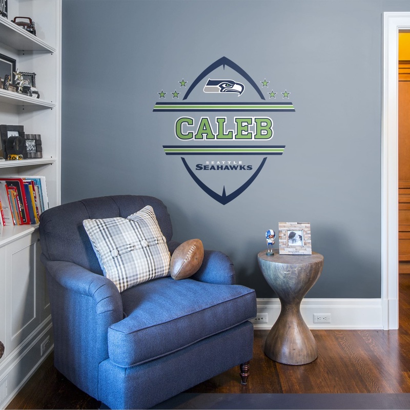 Seattle Seahawks – Logo – With Personalized Name – Official NFL – Reusable Vinyl Transfer Decal #1
