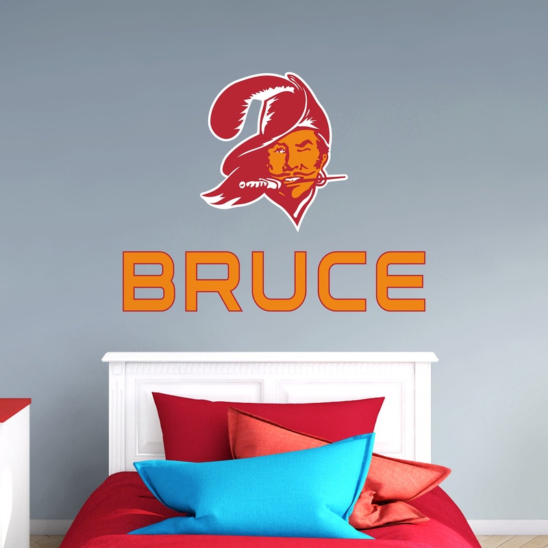 Tampa Bay Buccaneers – Classic Logo – With Personalized Name – Official NFL – Reusable Vinyl Transfer Decal