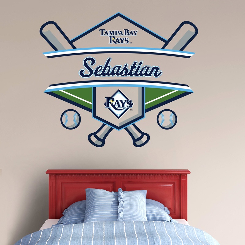 Tampa Bay Rays – Badge – With Personalized Name – Official MLB – Vinyl Transfer Decal