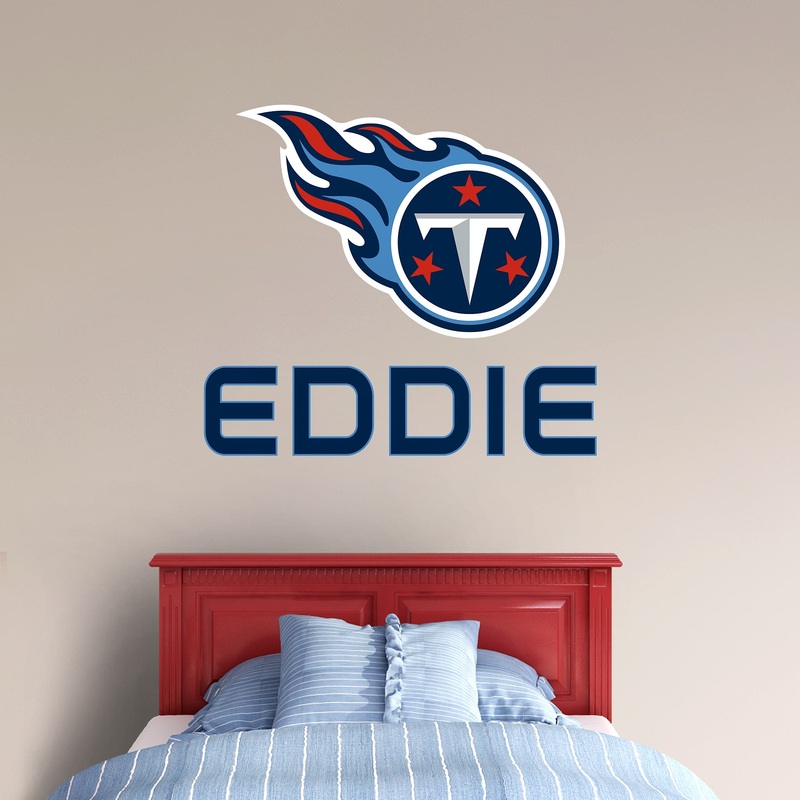 Tennessee Titans – Stacked Logo – With Personalized Name – Official NFL – Reusable Vinyl Transfer Decal