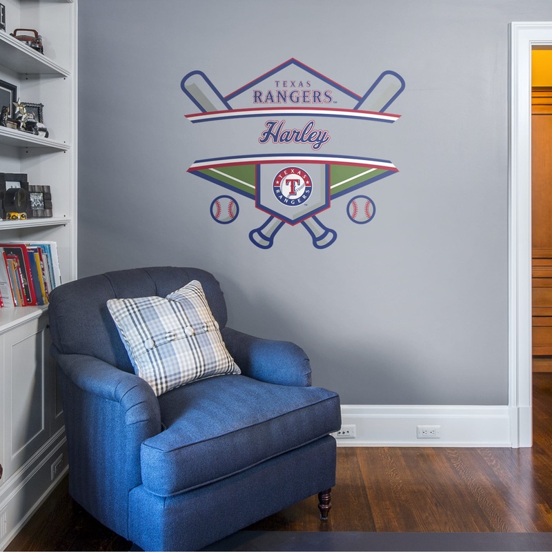 Texas Rangers – Badge – With Personalized Name – Official MLB – Vinyl Transfer Decal