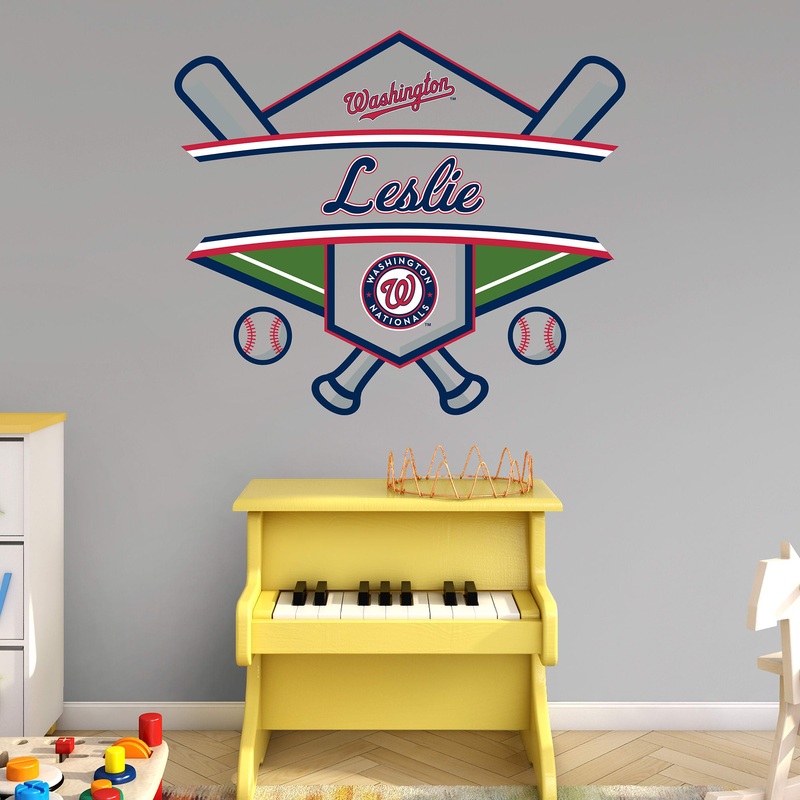 Washington Nationals – Badge – With Personalized Name – Official MLB – Vinyl Transfer Decal