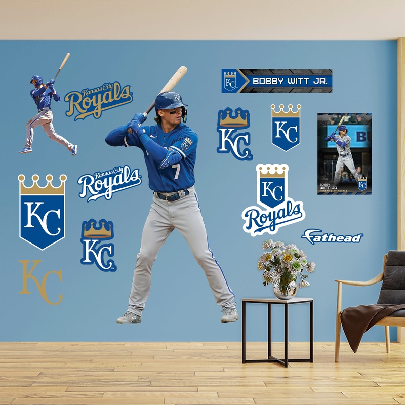 Bobby Witt Jr. Batting – RealBig Collection – Official MLB – Kansas City Royals – Reusable Vinyl Wall Decals