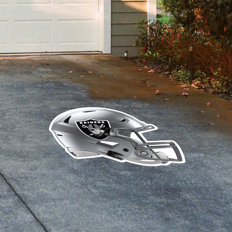 Las Vegas Raiders – Helmet – Outdoor Floor Decal – Official NFL – Scratch Resistant Alumigraphics Grip