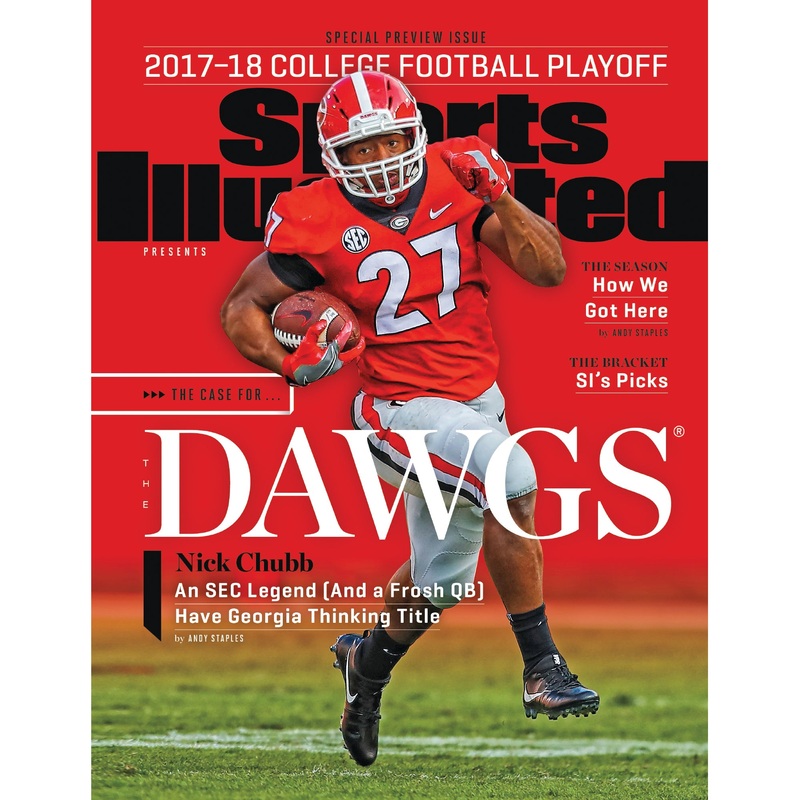 Nick Chubb – 2017-18 College Football Playoff Preview Issue Sports Illustrated Cover – Peel & Stick Poster – Official NCAA – Georgia Bulldogs – Reusable Vinyl Wall Decal