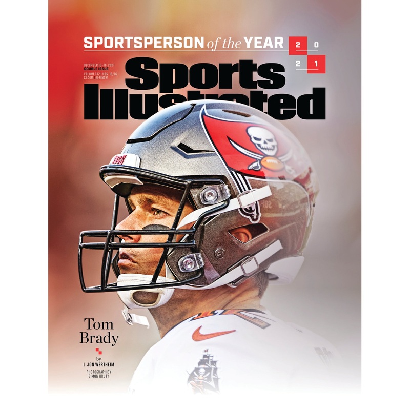 Tom Brady – 2021 Sportsperson of the Year – December 2021 Sports Illustrated Cover – Peel & Stick Poster – Official NFL – Tampa Bay Buccaneers – Reusable Vinyl Wall Decal