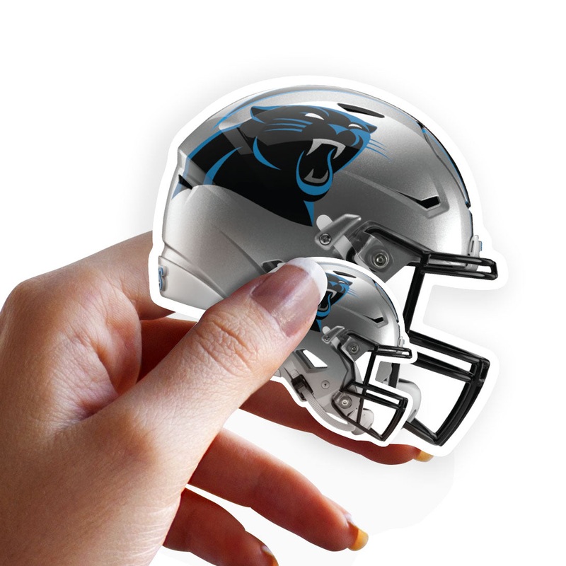 Carolina Panthers – 5 Helmet Minis (Mixed Sizes) – Official NFL – Reusable Vinyl Decals
