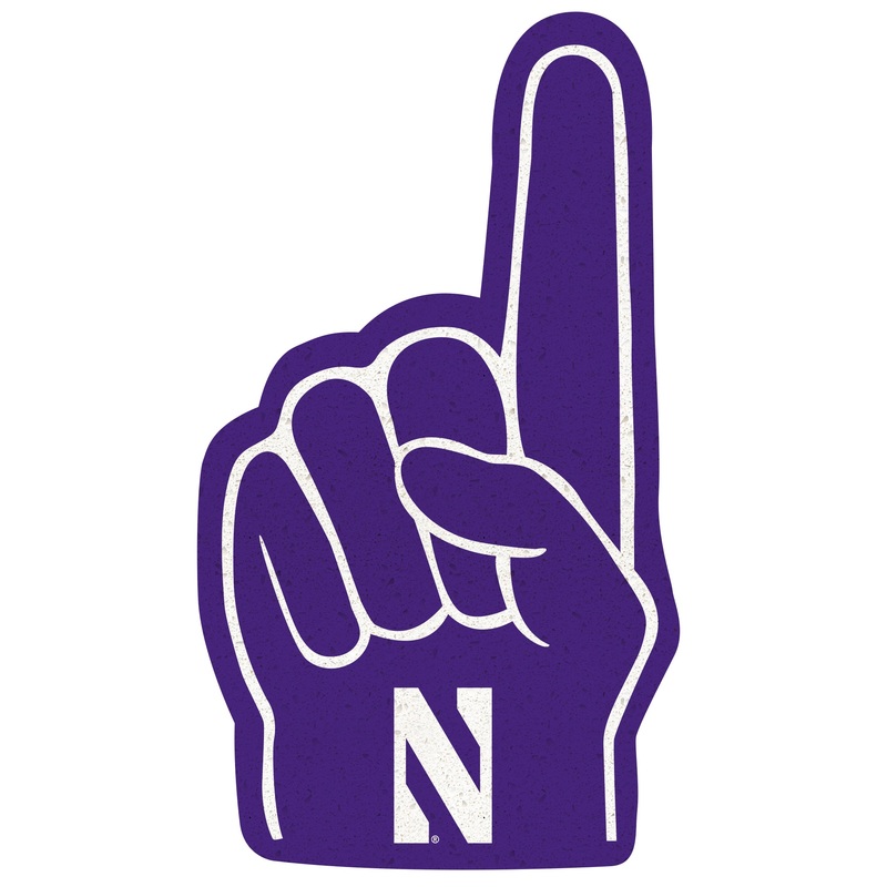 Foam Finger – Big Head – Official NCAA – Northwestern Wildcats – Foam Core Cutout