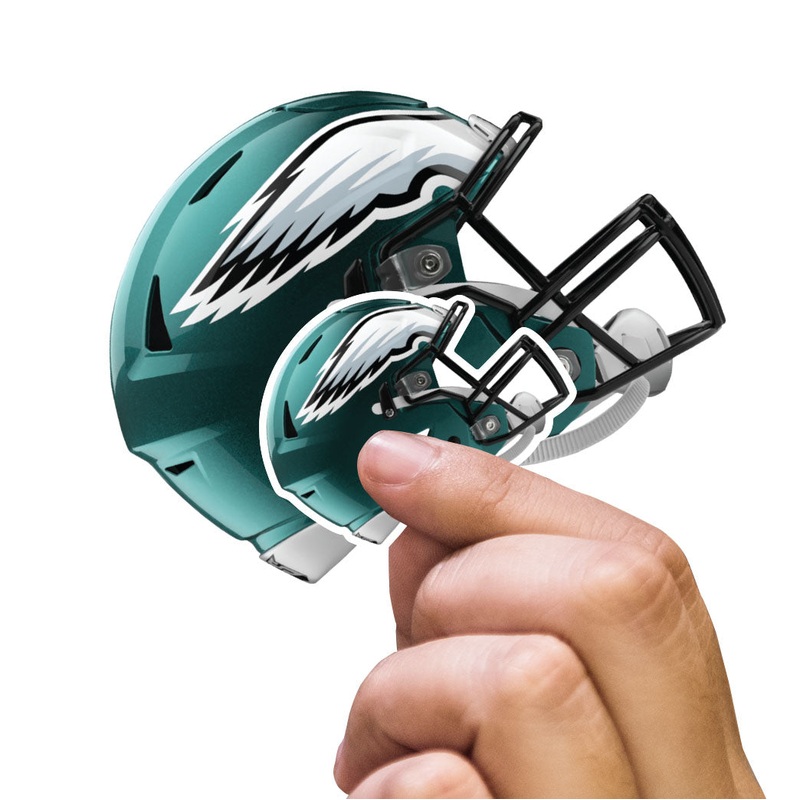 Philadelphia Eagles – 5 Helmet Minis (Mixed Sizes) – Official NFL – Reusable Vinyl Decals
