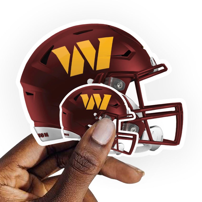 Washington Commanders – 5 Helmet Minis (Mixed Sizes) – Official NFL – Reusable Vinyl Decals