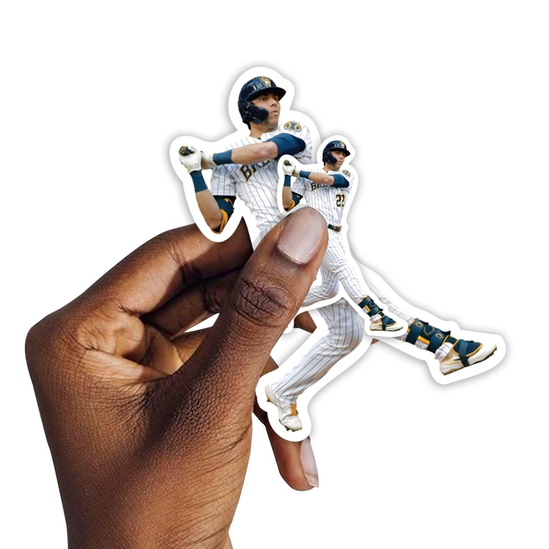 Christian Yelich – 5 Player Minis (Mixed Sizes) – Official MLB – Milwaukee Brewers – Reusable Vinyl Decals