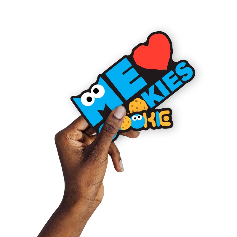 Cookie Monster – 5 Typography Minis (Mixed Sizes) – Official Sesame Street – Sesame Street – Reusable Vinyl Decals