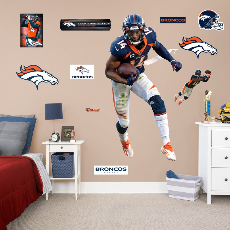 Courtland Sutton – RealBig Collection – Official NFL – Denver Broncos – Reusable Vinyl Wall Decals