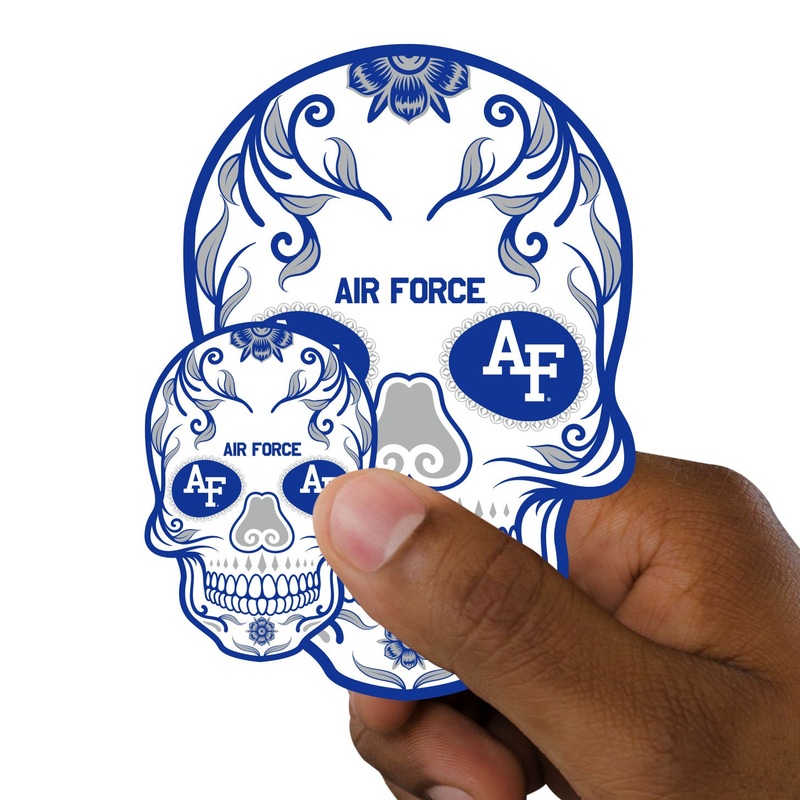 Air Force Falcons – 5 Sugar Skull Logo Minis (Mixed Sizes) – Official NCAA – Reusable Vinyl Decals