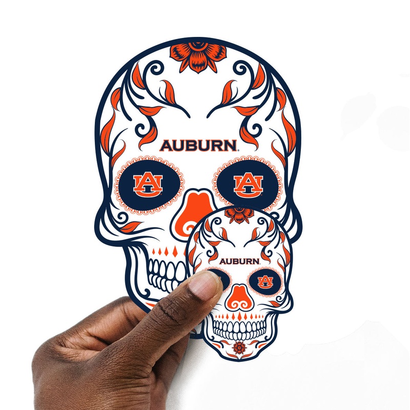 Auburn Tigers – 5 Sugar Skull Logo Minis (Mixed Sizes) – Official NCAA – Reusable Vinyl Decals