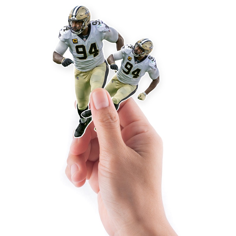 Cameron Jordan – 5 Minis (Mixed Sizes) – Official NFL – New Orleans Saints – Reusable Vinyl Decals