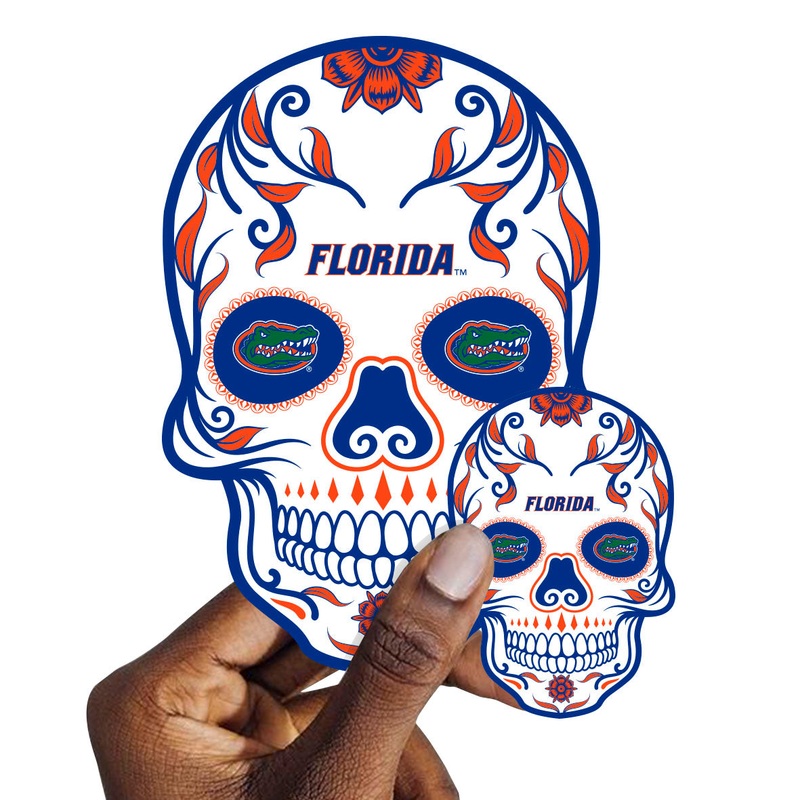 Florida Gators – 5 Sugar Skull Logo Minis (Mixed Sizes) – Official NCAA – Reusable Vinyl Decals