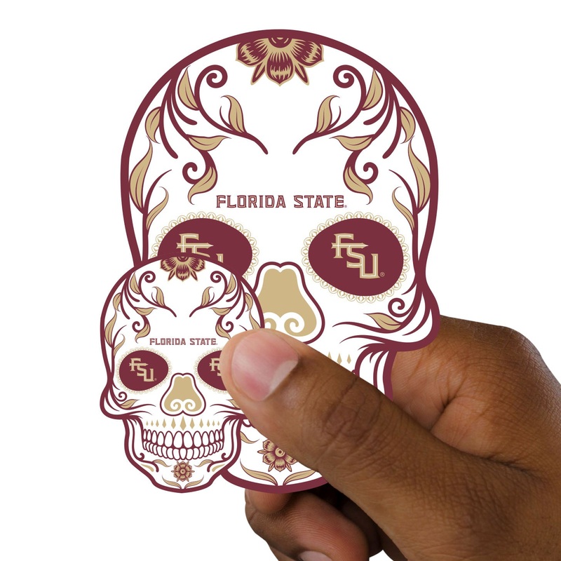 Florida State Seminoles – 5 Sugar Skull Logo Minis (Mixed Sizes) – Official NCAA – Reusable Vinyl Decals