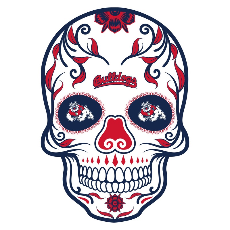 Fresno State Bulldogs – Sugar Skull Logo – Outdoor Wall Decals – Official NCAA – Scratch Resistant Alumigraphics Smooth